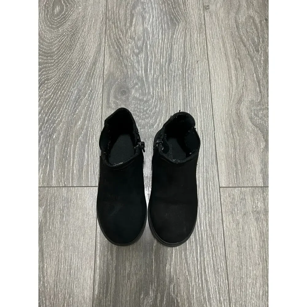 Toddler Girl’s Black Ankle Boots Shoes Size 9